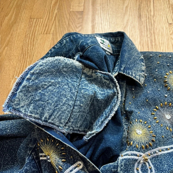 Vintage  Cotton Breeze Acid Wash 100% Cotton Jacket Coat Long Sleeve Shirt - Picture 5 of 10